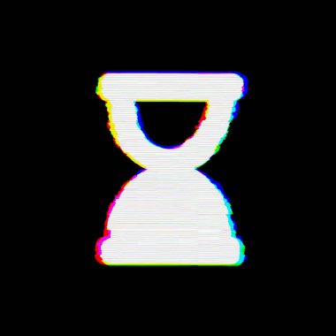 Sembol kum saati ucunda kusurları vardır. Glitch ve şeritler 