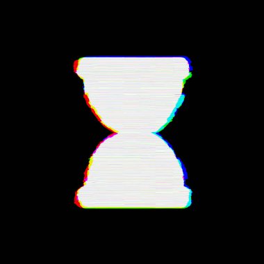 Sembol kum saati kusurları vardır. Glitch ve şeritler 