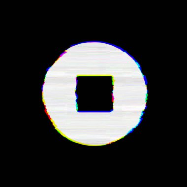 Sembol durdurma çemberinin kusurları vardır. Glitch ve şeritler 