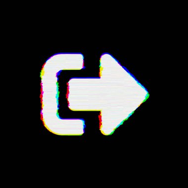 Sembol işareti çıkışında (çıkış) kusurları vardır. Glitch ve şeritler 