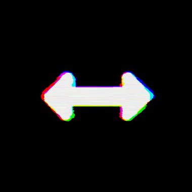 Sağ soldaki sembol okların kusurları vardır. Glitch ve şeritler 
