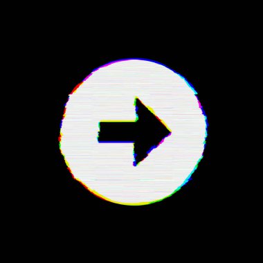 Sembol ok daire sağ kusurları vardır. Glitch ve şeritler 