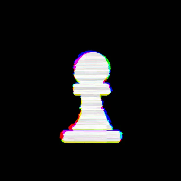 Symbool schaak pion heeft gebreken. Glitch en strepen — Stockfoto