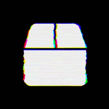 Sembol kapalı kutu kusurları vardır. Glitch ve şeritler 