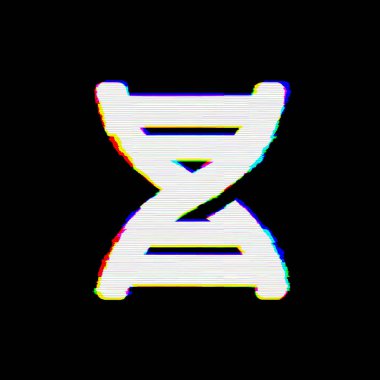 Sembol DNA'nın kusurları var. Glitch ve şeritler 