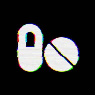 Sembol haplarının kusurları var. Glitch ve şeritler 