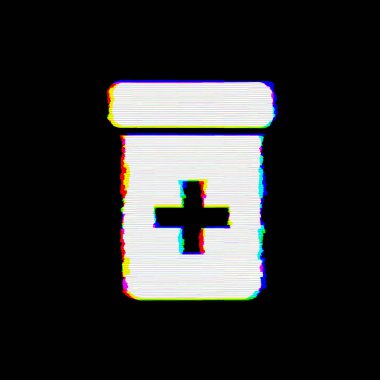 Sembol reçete şişesikusurları vardır. Glitch ve şeritler 