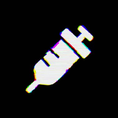 Sembol şırınganın kusurları var. Glitch ve şeritler 