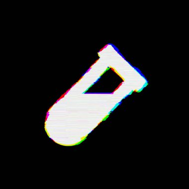 Sembol şişede kusurları var. Glitch ve şeritler 