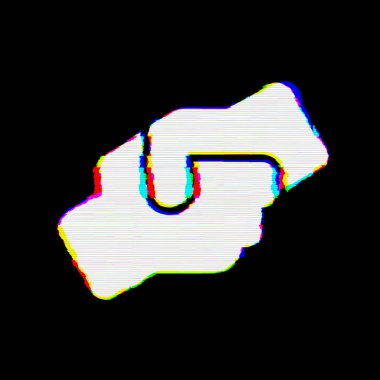 Sembol eller yardım kusurları vardır. Glitch ve şeritler 