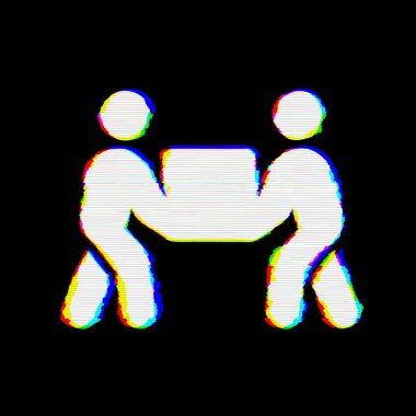 İnsanların taşıdığı sembol kusurları vardır. Glitch ve şeritler 