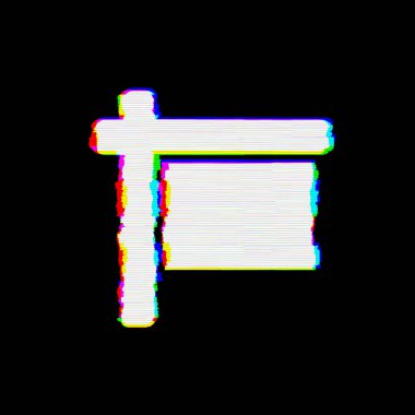 Sembol işaretinin kusurları var. Glitch ve şeritler 