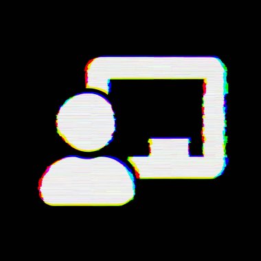 Sembol tebeşir tahtası öğretmeninin kusurları var. Glitch ve şeritler 