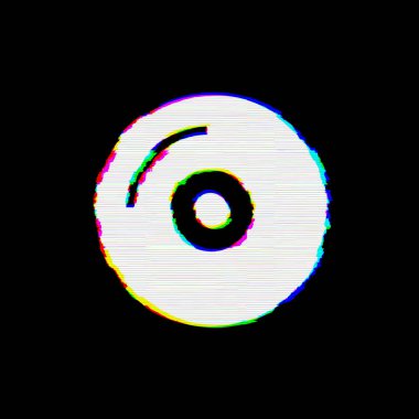 Sembol kompakt disk kusurları vardır. Glitch ve şeritler 