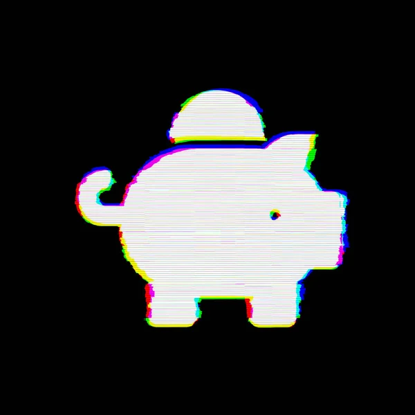 Symbol Piggy bank ma wady. Glitch i paski — Zdjęcie stockowe