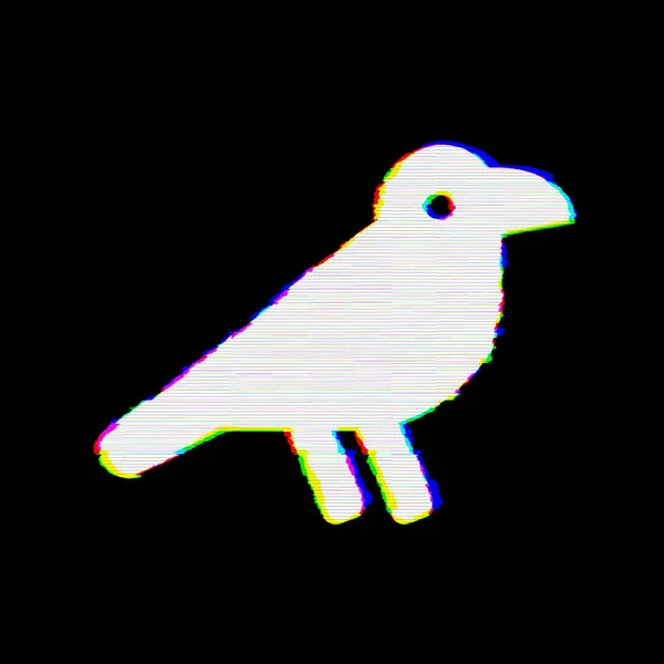 Il corvo simbolo ha dei difetti. Glitch e strisce — Foto Stock