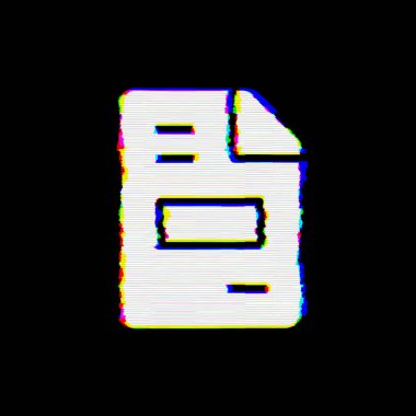 Sembol dosya faturasında hatalar var. Glitch ve şeritler 