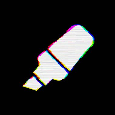 Sembol vurgulayıcının kusurları vardır. Glitch ve şeritler 