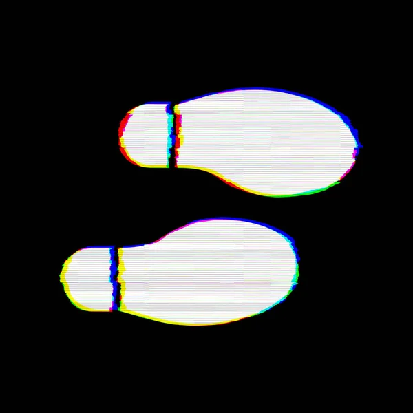 Symbol Schuhabdrücke hat Mängel. Panne und Streifen — Stockfoto
