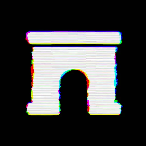 Symbole arc a des défauts. Glitch et rayures — Photo