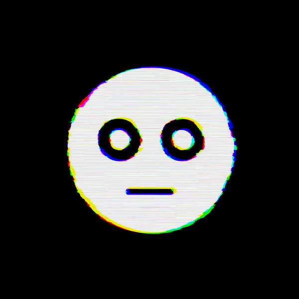 Символ покраснел имеет дефекты. Глюк и полосы
 