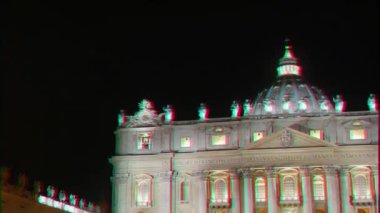 Aksaklık etkisi. Bazilika di San Pietro. Vatikan. Roma, İtalya. Video. Ultrahd (4k))