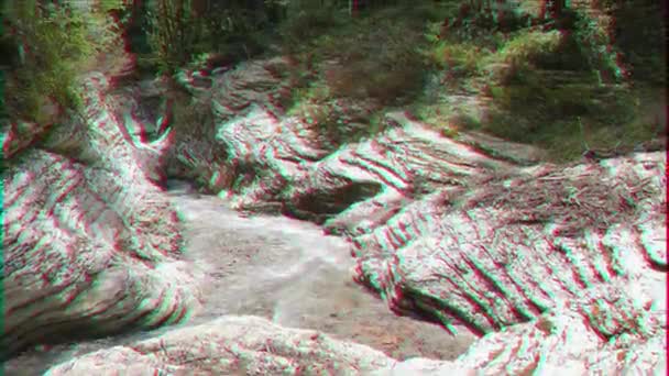 Effet Scintillant Rivière Canyon Psakho Sotchi Russie Vidéo Ultrahd — Video