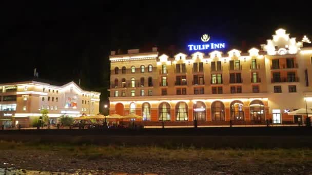 Efekt Glitch Golden Tulip Hotel Noc Rosa Khutor Soczi Rosja — Wideo stockowe