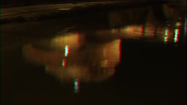 Glitch Effekt Sant Angelo Nacht Rom Italien Video Ultrahd — Stockvideo