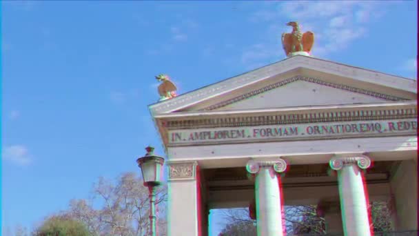 Škubnutí Brána Parku Piazzale Flaminio Řím Itálie Video Ultrahd — Stock video