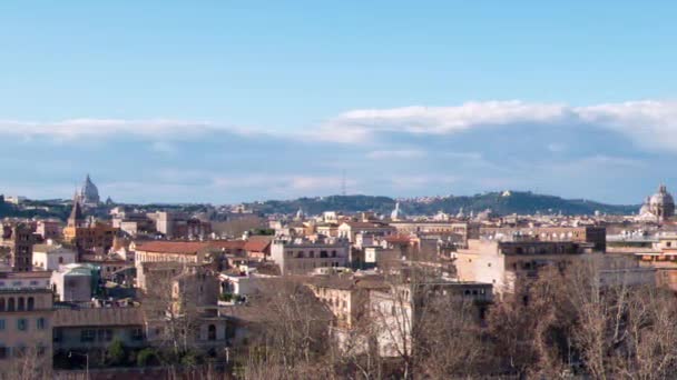 Glitch Effect Panorama Van Rome Uitzicht Vanaf Giardino Degli Aranci — Stockvideo