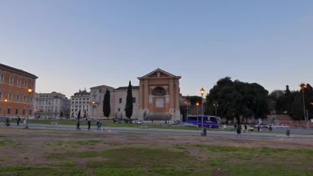 Efeito Falha Piazza San Giovanni Laterano Boa Noite Roma Itália — Vídeo de Stock