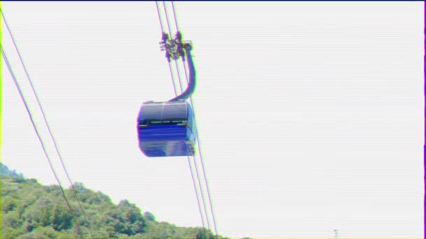 Efeito Falha Cableway Gazprom Alpika Service Rosa Khutor Sochi Rússia — Vídeo de Stock