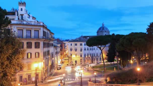 Efecto Fallo Técnico Piazza Aracoeli Amanecer Roma Italia Time Lapse — Vídeos de Stock