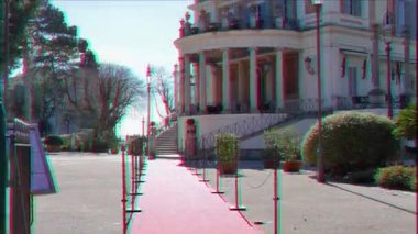 Aksaklık etkisi. Restaurant Casina Valadier, Villa Borghese, Roma, İtalya - 17 Şubat 2015: Mimar Giuseppe Valadier tarafından sarayda bulunan 19. Video. Ultrahd (4k))