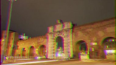 Aksaklık etkisi. Porta San Giovanni. Zoom. Roma, İtalya. Video. Ultrahd (4k))