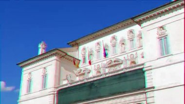 Aksaklık etkisi. Villa Borghese, Roma, İtalya. Video. Ultrahd (4k))