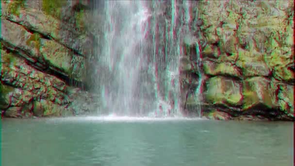 Effetto Glitch Cascate Agura Sochi Russia Video Ultrahd — Video Stock