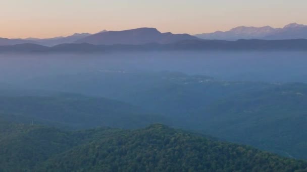 Efecto Fallo Técnico Haze Las Montañas Vista Desde Akhun Sochi — Vídeos de Stock