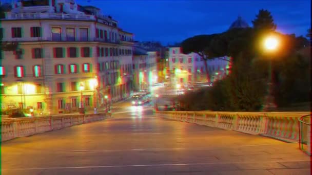 Glitch Effekt Stege Cordonata Gryning Rom Italien Video Ultrahd — Stockvideo