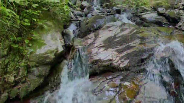 Glitch Effect Waterfall Trail Health Rosa Khutor Sochi Russia Video — Stock Video