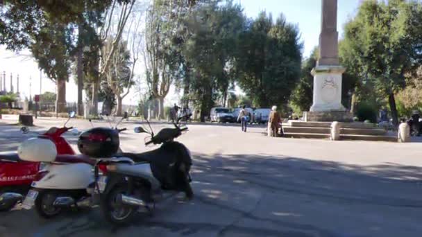 Effet Scintillant Obélisque Sur Piazza Bucarest Rome Italie Février 2015 — Video