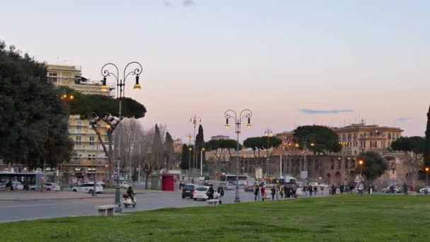 Effetto Glitch Piazza San Giovanni Laterano Buonasera Ciao Roma Febbraio — Video Stock