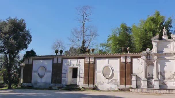 Efecto Fallo Técnico Muralla Los Jardines Villa Borghese Roma Italia — Vídeos de Stock