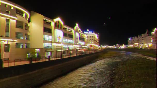 Effetto Glitch Fiume Mzymta Buonanotte Sochi Russia Luglio 2015 Sede — Video Stock