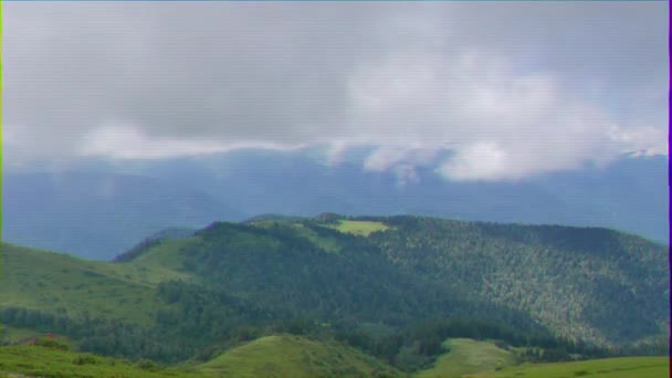 Glitch Effekt Hänge Den Wolken Das Ist Nicht Der Fall — Stockvideo