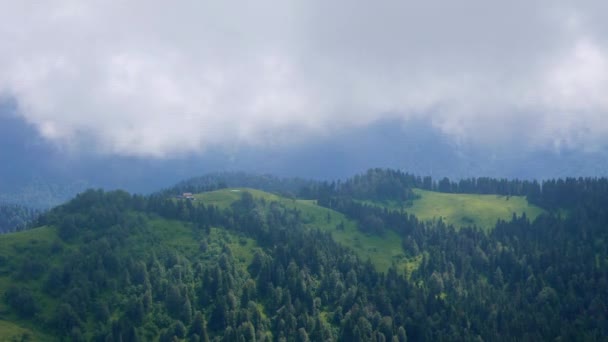 Aksaklık Etkisi Yaz Dağ Manzarası Aibga Sırtı Soçi Rusya Zaman — Stok video