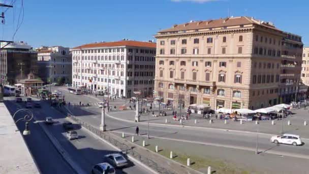 グリッチ効果 フラミニオ広場ローマ イタリア 2015 有名な地下鉄線 ビデオの領域で ウルトラHd — ストック動画