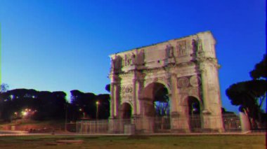 Aksaklık etkisi. Konstantin Kemeri. Roma, İtalya. Zaman Atlamalı. Video. Ultrahd (4k))