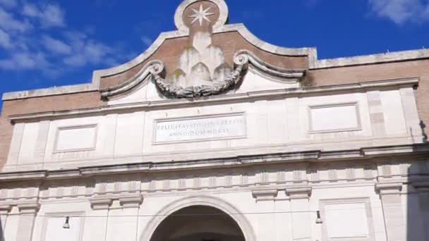 Efeito Falha Porta Entrada Para Piazza Del Popolo Roma Itália — Vídeo de Stock